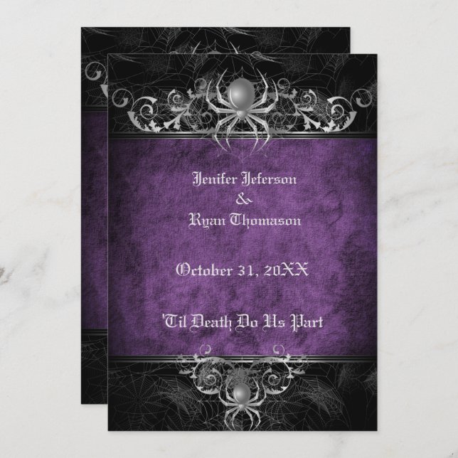 Invitation de mariage Halloween (Devant / Derrière)