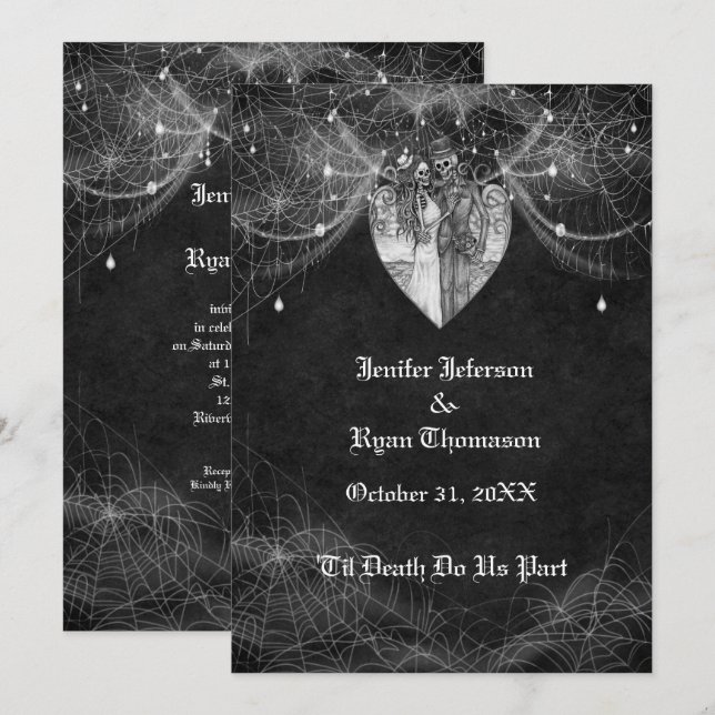 Invitation de mariage Halloween (Devant / Derrière)