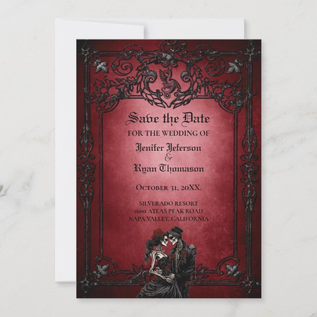 Invitation de mariage Halloween gothique (Devant)