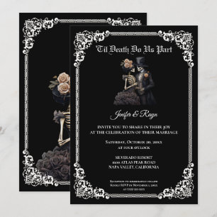 Invitation de mariage Halloween gothique foncé