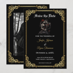 Invitation de mariage Halloween gothique pour anno