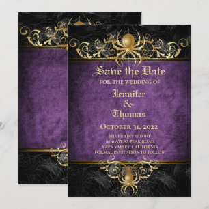 Invitation de mariage Halloween gothique pour anno