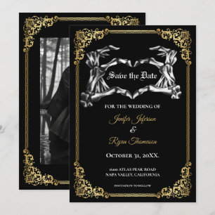 Invitation de mariage Halloween gothique pour anno