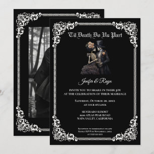 Invitation de mariage Halloween gothique sombre