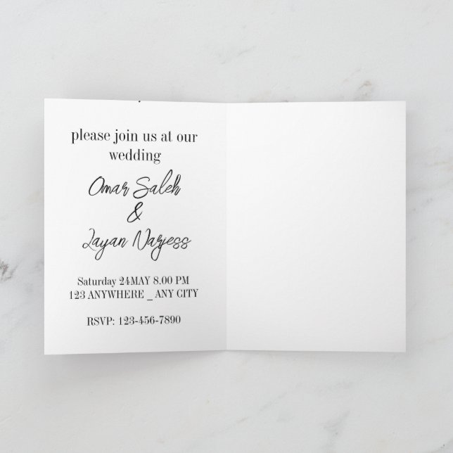 Invitation de mariage heureuse (Intérieur)