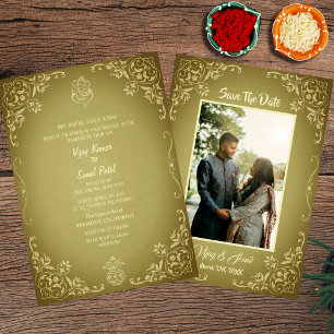 Invitation de mariage hindou indien avec image per