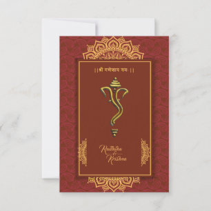 Invitation de mariage hindou indien Ganesha
