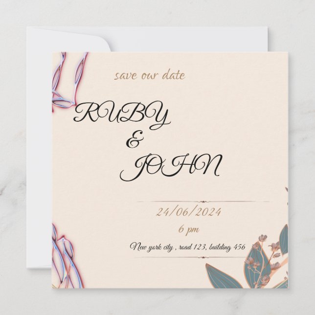 invitation de mariage hivernal (Devant)