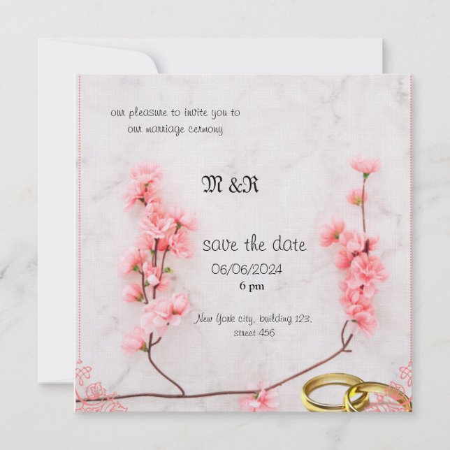 invitation de mariage hivernal (Devant)
