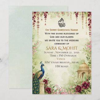 Invitation de mariage indien élégante