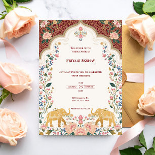 Invitation de mariage indien élégante Pichwai