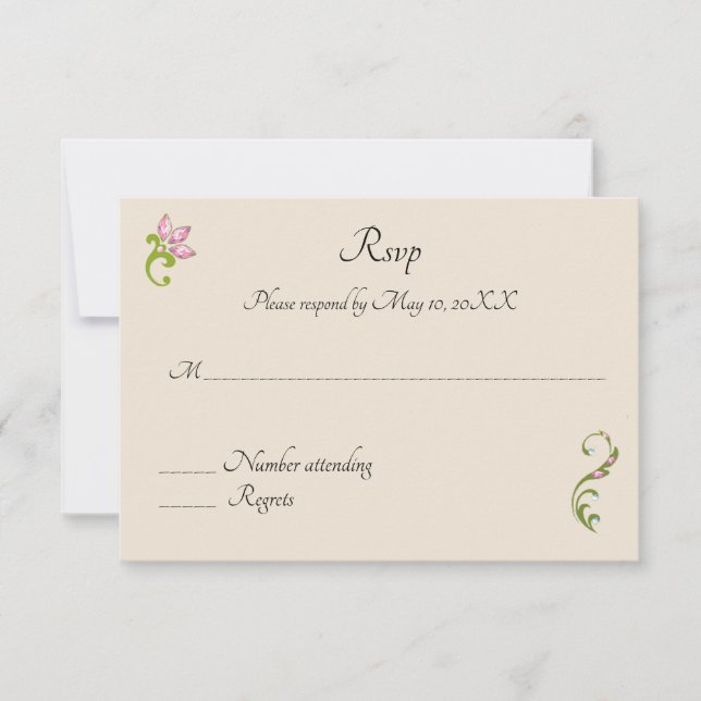 Invitation de mariage indien hindou avec paon RSVP (Devant)