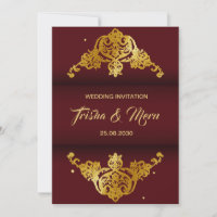 Invitation de mariage indien Mandala ethnique