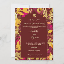 Invitation de mariage indien moderne et vibrant