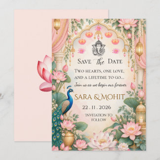 Invitation de mariage indien pour annoncer la date