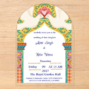 Invitation de mariage indien royal Traditionnel