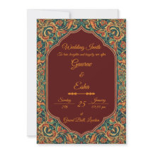 Invitation de mariage indien (version moghole)