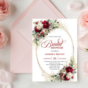 Invitation de mariage intemporelle aux fleurs bord