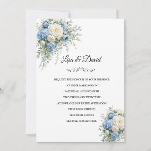 Invitation de mariage - Invitation aux hortensias