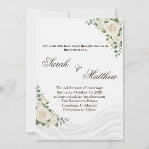 Invitation de mariage islamique élégante blanche f