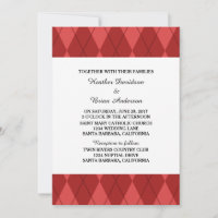 Invitation de mariage Jacquard rouge