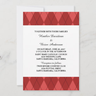 Invitation de mariage Jacquard rouge