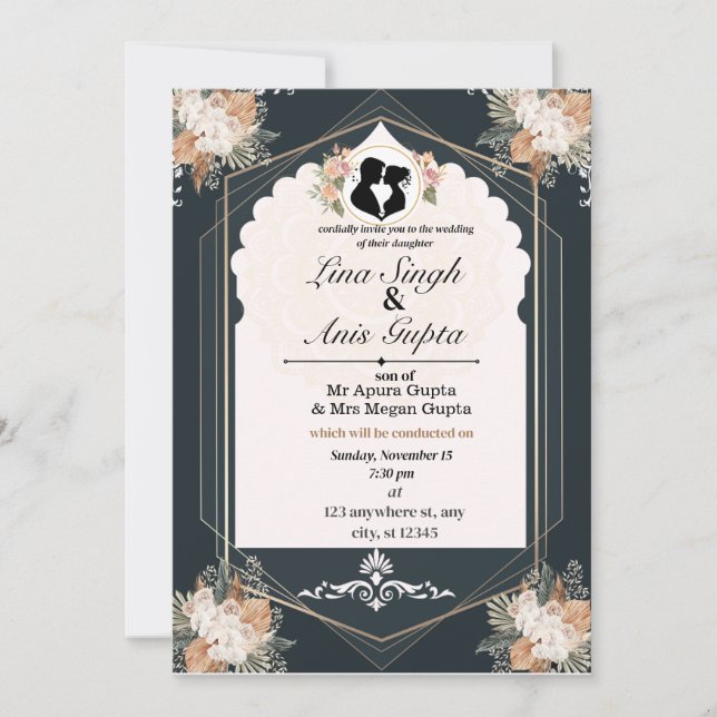 Invitation de mariage Joie d'amour (Devant)