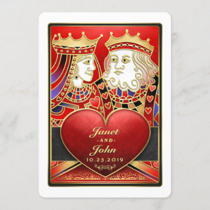 Invitation de mariage King & Queen Red & Black Veg