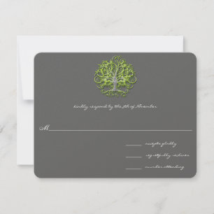 Invitation de mariage Lime Swirl Tree Roots of Lov