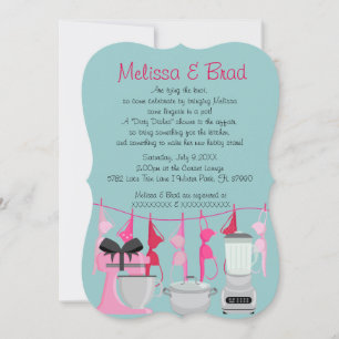 Invitation de mariage lingerie cuisine amusante mi