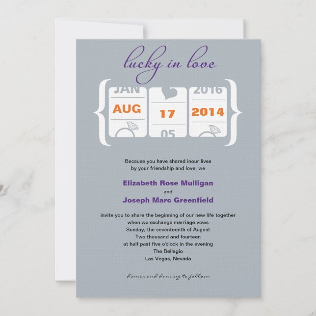 Invitation de mariage machine à sous (Devant)