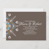 Invitation de mariage mandala bohème colorée