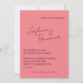Invitation de mariage minimaliste
