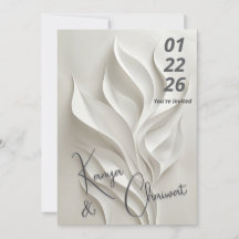 Invitation de mariage minimaliste abstraite 