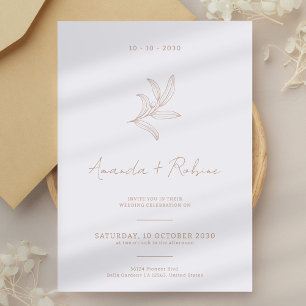 Invitation de mariage minimaliste et élégante