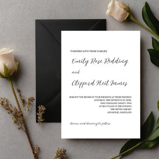 Invitation de mariage minimaliste et élégante