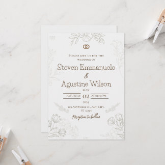 Invitation de mariage minimaliste et élégante