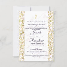 Invitation de mariage minimaliste ganesha indien