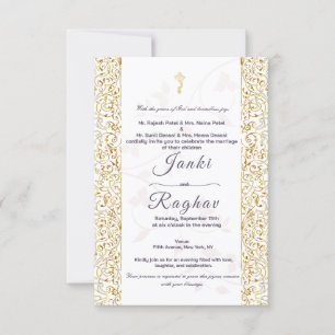 Invitation de mariage minimaliste ganesha indien