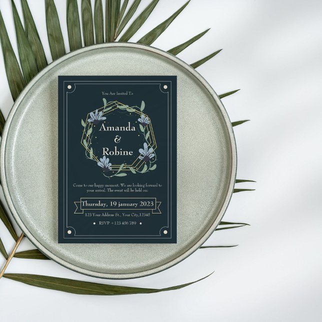 Invitation de mariage minimaliste Vintage (Créateur téléchargé)