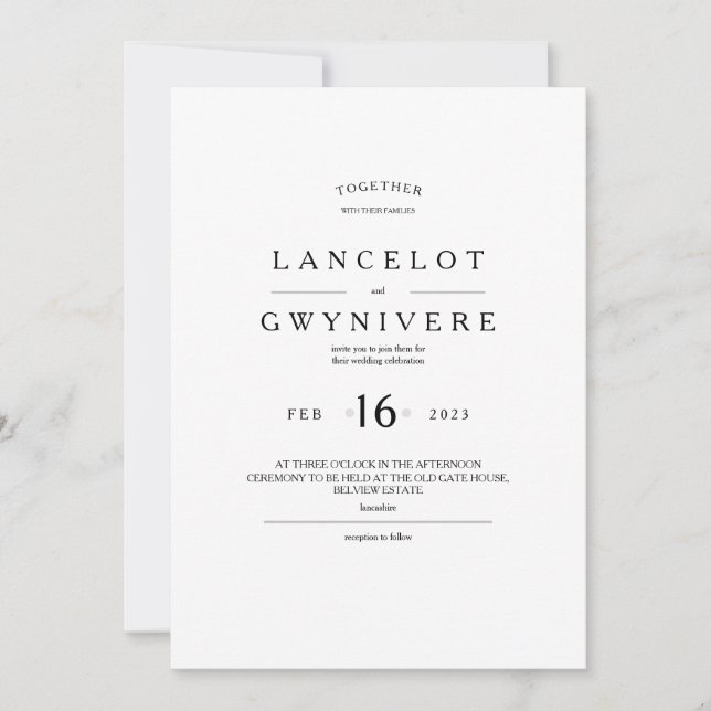 Invitation de mariage modèle 5x7. (Devant)
