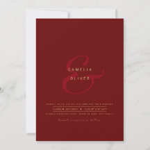 Invitation de mariage moderne Ampersand avec QR Co