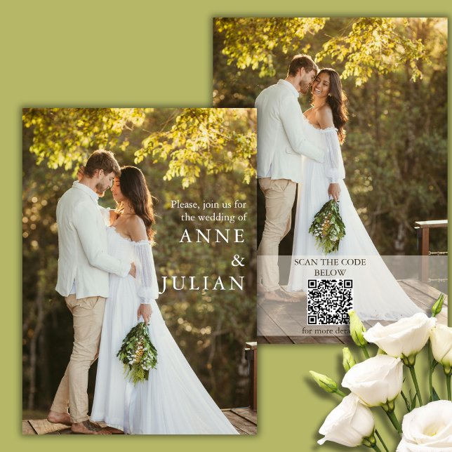 Invitation de mariage moderne avec 2 photos et cod (Créateur téléchargé)
