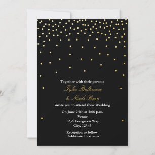 Invitation de mariage moderne avec points de feuil