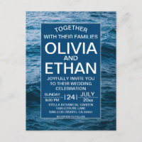Invitation de mariage moderne marine navy