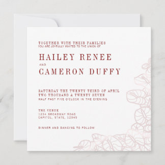 Invitation de mariage moderne romantique Anthurium