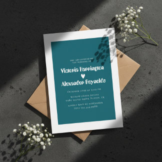 Invitation de mariage moderne sarcelle
