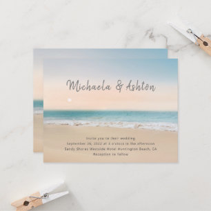 Invitation de mariage moderne simple plage