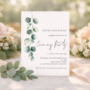 Invitation de mariage moderne sous les feuilles d'