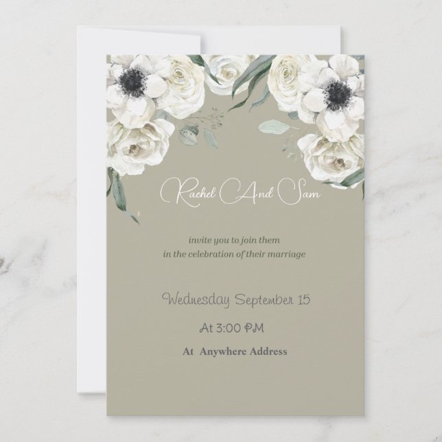 Invitation de Mariage modifiable (Devant)